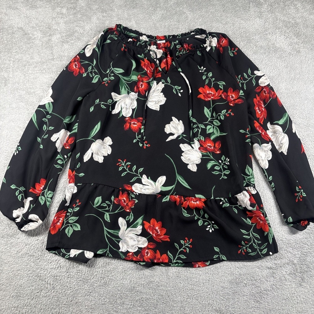 Old Navy Women's Black Floral Top Size Small